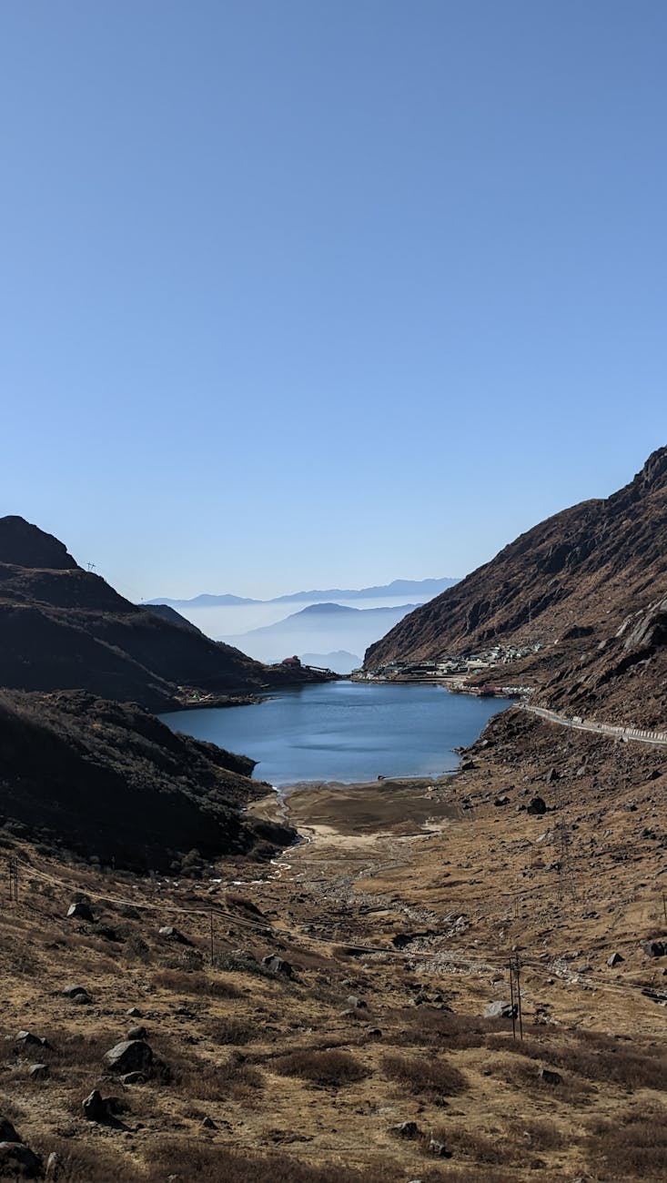 majestic mountain lake in sikkim india